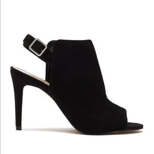 Vince Camuto Catina Split Vamp Slingback Heeled Black Sandals Size 8M